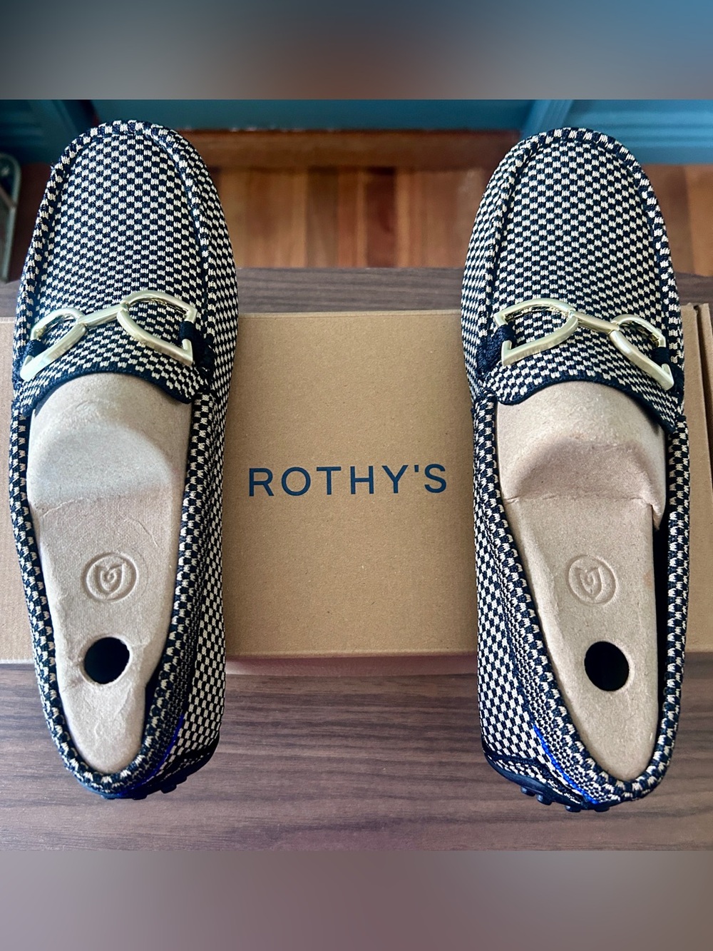 NWT Rothy's The Double Bit Driver Classic Micro Check Loafers Size 10 - Picture 8 of 8